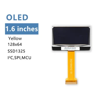 1,6-инчов OLED-дисплей с резолюция от 128 x 64, жълто, plug-in P19401 24P