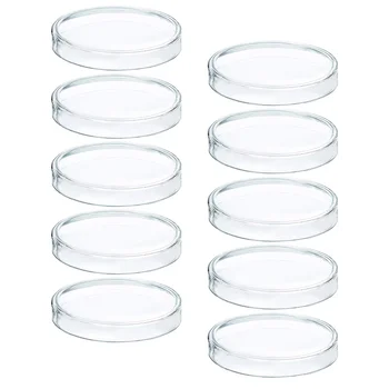 10 Броя чаши за Еднократна употреба Панички, Чинии с капак, Стерилна през Цялата Лаборатория за употреба, Пластмасови чинии с агаром, Стъклен Гъби