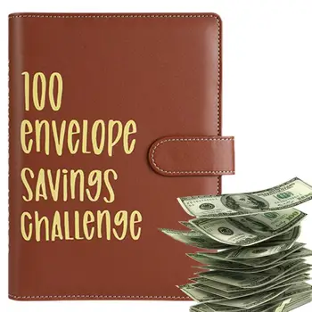 100 пликове Задачи за спестяване на пари Планер бюджет и задачи на спестяванията Книга с конвертами и задачи за икономия на средства