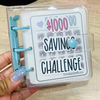 1000 Savings Challenge Prefdo Мини-бюджет папка с конвертами за брой Лесен и забавен начин да спестите 1000 долара в брой