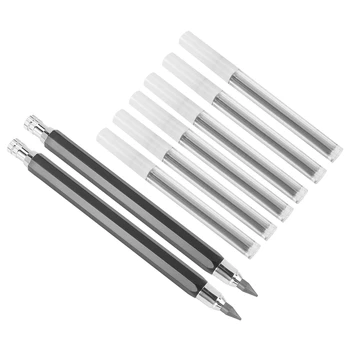2 бр Титуляр за грифелей 5,6 мм Автоматичен механичен молив с острилка ви и въглища грифельной дресинг, 6 бр допълнителни грифельных бензиностанции