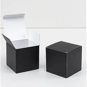 20/50 бр Опаковка от плътна черна хартия, Подаръчни кутии Картонена кутия за сватбеното парти за собственоръчно сапун Опаковка флакон за козметика Кутия за съхранение