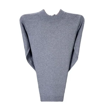 2023 Есенно-зимния нов мъжки пуловер на средна възраст с полувысоким деколте, всекидневни топъл вълнен пуловер, монофонични топ с подплата