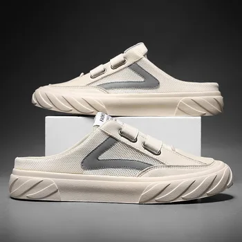2023 Летни Нови Мрежести обувки Мъжки тенденция Хладен Baotou Кухи Дишащи, Леки Ежедневни Бели обувки Мъжки Тенис