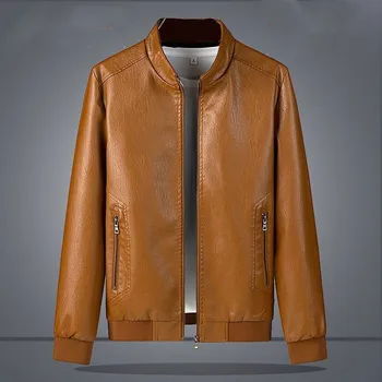 2023-Новия бутик на Автентичната яке от овча кожа, мъжки однотонная яке, за мъже мотоциклетът яке в стил ретро, яке-бомбер