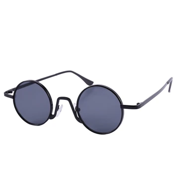 2X Кръгли слънчеви очила Корпоративна дизайн Женски Мъжки слънчеви очила Луксозен ретро очила с Uv400 Модни нюанса-черно и черно-сив