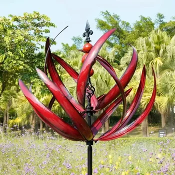 Harlow Wind Spinner, метална вятърна мелница, 3D Вятърна кинетична скулптура, тревата, Метални Вятърни, слънчеви примамки, Декорация на двора и градината