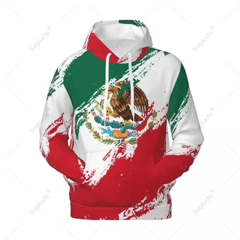 Hoody Унисекс цвета на Знамето на Мексико 3D Мъжки дамски hoody Harajuku, пуловер, качулки от полиестер, всекидневният