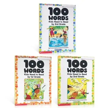 MiluMilu 100 Sight Words Деца, които трябва да прочетете ръководство за Обучение по английски език Buku Тетрадка-упражнение за начално училище