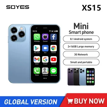 SOYES XS15 3G Мини-смартфони 3,0-инчов дисплей, 2 GB + 16 GB Две SIM карти и Android 8,1 Малък Мобилен телефон на Google Play Store Wifi GPS