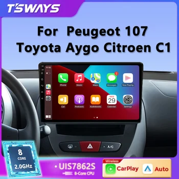 Tsways L6 Pro 2 din Android12 Автомобилен мултимедиен плеър Raido за Peugeot 107 и Toyota Aygo Citroen C1 2005-2014 GPS 2din Стерео CarPlay Auto