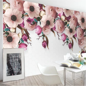 wellyu тапети за стените, 3 d Американската ръчно рисувани рози цвете цвете ратан модерни тапети на фона на стената behang