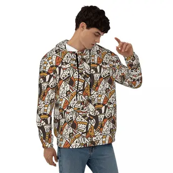 Автентичен Африкански дизайн, Свободни блузи, мъжки улични пуловери в етнически стил, hoody с качулка, зимни качулки в стил харадзюку, Големи размери 3XL 4XL