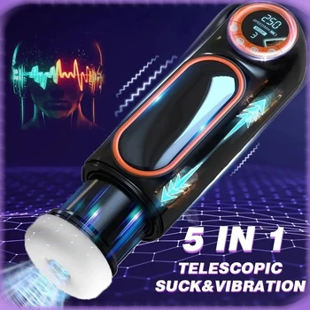 Автоматично телескопична смучене на мъжката вибрация свирка, обзавеждане за мастурбация, секс-играчки, стоки за възрастни, мъжки masturbators, чаша