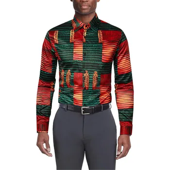 Африкански ризи за мъже, мъжки дрехи, ежедневни топ с дълги ръкави и принтом дашики, пролетно-есенна мъжки дрехи копчета