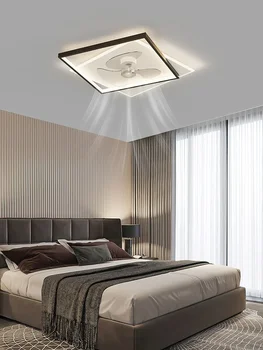 Вентиляторная лампа, Тавана лампа за спални 2023, Нов тавана лампа в стил фен за спалня в скандинавски стил, Невидимо преобразуване на честотата