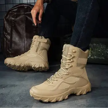 Високо качество на Армейските обувки, Мъжки Градинска Планински обувки, Мъжки Дишащи Армейските обувки до средата на прасците, Тактически Армейските обувки, ...