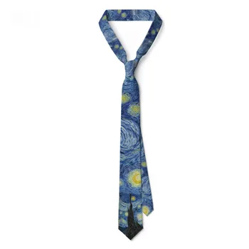 Вратовръзка с маслена живопис, нови Аксесоари за облекла от dacron унисекс, тънка вратовръзка