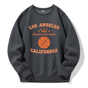 Годишният Баскетбол Лос Анджелис, Калифорния, САЩ Качулки Мъжки Свободни Извънгабаритни Топли качулки Ежедневни Модерна Спортна градинска облекло с качулка