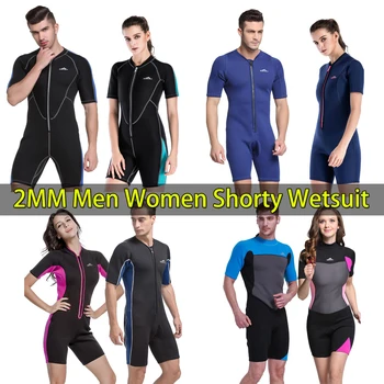 Екипировка Shorty за мъже и жени, водолазный костюм с къс ръкав, неопрен от неопрен с дебелина 2 мм, костюм за гмуркане, сърф, подходящи за водни спортове