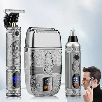 Електрически Тример За коса RESUXI 933 Нов Метален Корпус с LCD Дигитален Дисплей Машина За подстригване на Коса Мъжки Тример За Косми В носа Възвратно-Постепенен Набор от Бръсначи