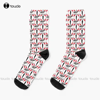 Естетиката на Джеймс Бонд Смит Ретро филм от 70-Те и 80-те години Чорапите с логото на Футболни Чорапи за Деня на Благодарността, Коледа, Подарък за Нова година Забавен чорап
