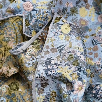 Жаккардовая плат с 3D релефно, Боядисана пряжей, Парчовая плат, цветен принт, за саката, потници, рокли, дрехи, Дизайнерски тъкани
