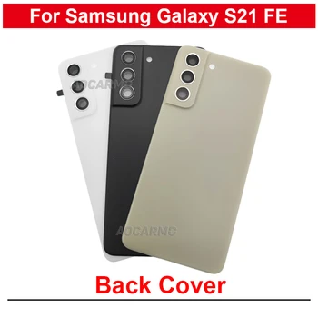 За Samsung Galaxy S21 FE S21FE Задната част на кутията + Резервни части за рамка на обектива на камерата