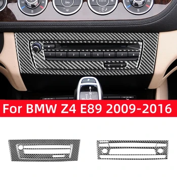 За Серия на BMW Z4 E89 2009-2016 Аксесоари От Въглеродни Влакна Интериора на Автомобила Централно Управление на CD Бутон за Лентата с Панел Рамка Етикети