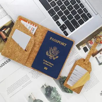 Идентификатор на Притежателя на паспорта Здрава Багажная корк Набор от Багажных Birk Аксесоари Етикет за посадъчен куфар за Пътуване