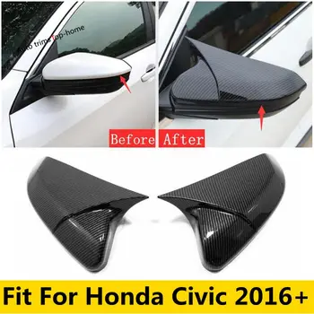 Капачки за огледала за обратно виждане от бичи рога / стил форма на острието, украса на екстериора, покритие на капака, подходящ за Honda Civic 2016-2020 Аксесоари