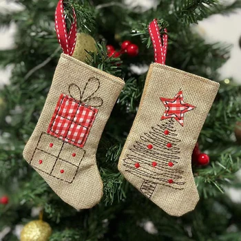 Коледни Чорапи Коледно Дърво Висящи Висулки Бельо Отглеждане На Коледна Украса Коледен Подарък Навидад Натал 2024 Декорация На Дома