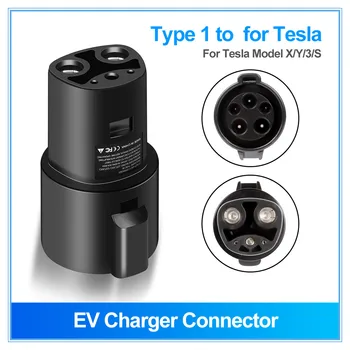 Конектор за зареждане Электромобиля SAE J1772 Type 1 to За Tesla Convertor EVSE Адаптер за Зарядно Устройство EV За Tesla Model X/Y/3/S