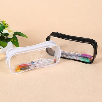 Мек пластмасов прозрачен молив случай за моливи, прозрачна чанта за дръжки от PVC, прозрачна чанта