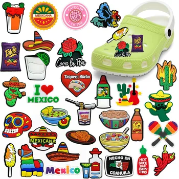 Мексиканското вино и храна - популярна украса на обувки croc ключодържатели за обувки/аксесоари за обувки, за да сабо, детски училищен подарък, подходящ гривна jibz