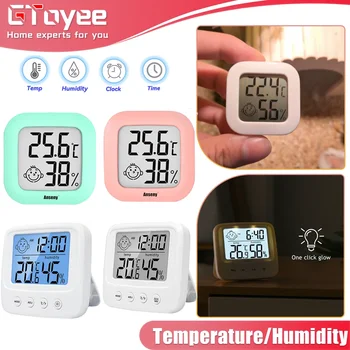 МиниЖКЦифровой термометър Вътрешен Външен Сензор за времето Smile Уред за измерване на влажност в дома си офис, за по-големи деца
