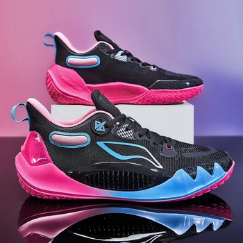Мъжки баскетболни обувки, дишаща амортизирующая Нескользящая носен обувки за бягане, спортни баскетболни маратонки за жени за тренировки във фитнеса