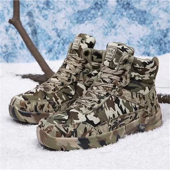 Мъжки Пустинни Тактически Военни обувки, Мъжки Работна Безопасни Обувки, Непромокаеми Армейските обувки със Специално Предназначение, Dr. Ботильоны дантела, Голям Размер
