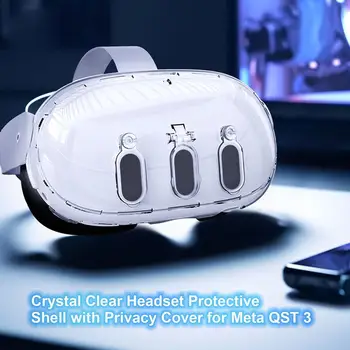 Нов 2в1 за Meta Quest3 PC Crystal Mask Материал TPU Защитната обвивка от падане и надраскване 2024