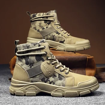 Обувки за мъже, Нови военни камуфляжные обувки за пустинята, маратонки с най-високо берцем, Нескользящая работна обувки Buty Robocze Meskie Тенис Masculine