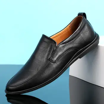 Пролет 2023, Новост Tods, Мъжки Ежедневни Кожени обувки в Корейски стил, С мека подметка, Универсална Мъжки обувки, Мързелива обувки Голям размер