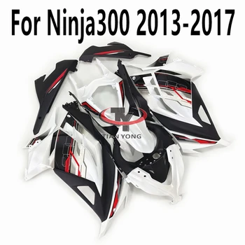 Пълен комплект обтекател с черно-червени перлено-бели полосатыми щампи за Ninja300 2013-2014-2015-2016-2017 Подходящ за тяло Ninja 300