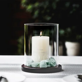 Свещи Открит Ветрозащитный Свещник Романтична чаша за свещи Творчески Украса за вечеря на свещи Стъкло за свещи