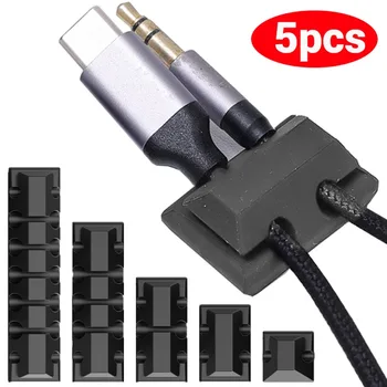 Силиконов кабел органайзер USB-устройство за навиване на кабела за данни с Гъвкави скоби за кабел за управление кабел за мишки, Слушалки Кола проводници за слушалки