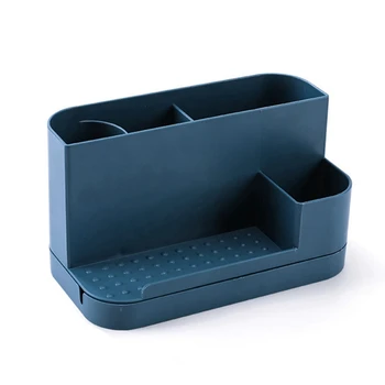Синя завъртане на срока за съхраняване на канцеларски материали Настолна кутия за съхранение, за дом, офис, канцеларски