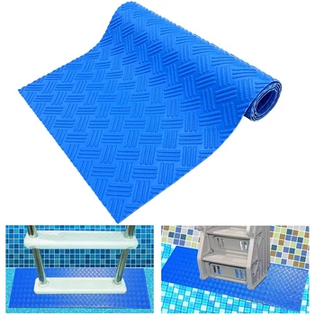 Синя подложка за стълби в басейна с неплъзгащи текстура, предпазна подложка за плуване, противоскользящий подложка за стълби