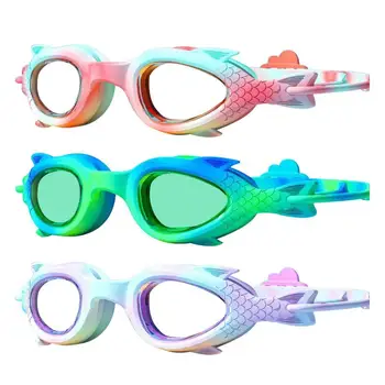 Сладки очила за плуване в стил русалка за момичета-дъщеря, фарове за мъгла, не протичат очила за плуване, силиконови очила за басейн, плаж, океан