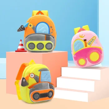 Сладък Детски училищни чанти 3D Мультяшные Камиони, Пише Плюшена Детска раница Училищни чанти за момчета и момичета от детска градина и Мини Малка Раница