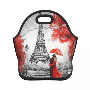 Случайна чанта за обяд Vintage Paris Eiffel Tower1, обяд-бокс, термосумка за хранене, калъф за работа, пътуване, пикник, училище