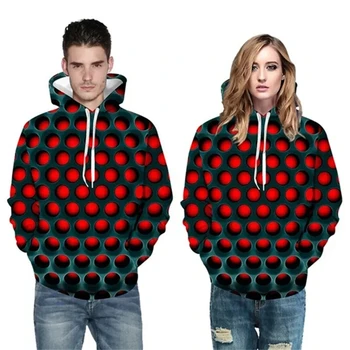Смешно стереоскопичен 3D печатни блузи за мъже, жени, хип-хоп мода градинска облекло геометричен графичен hoody с качулка върховете мъжки